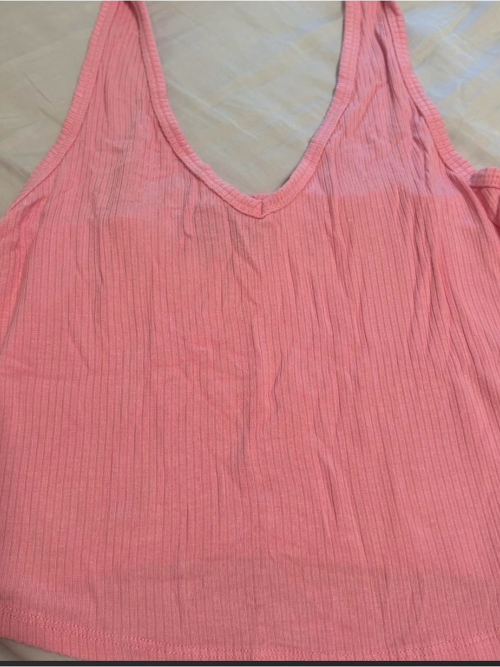Tilly's Ribbed V-Neck Tank in Light Pink